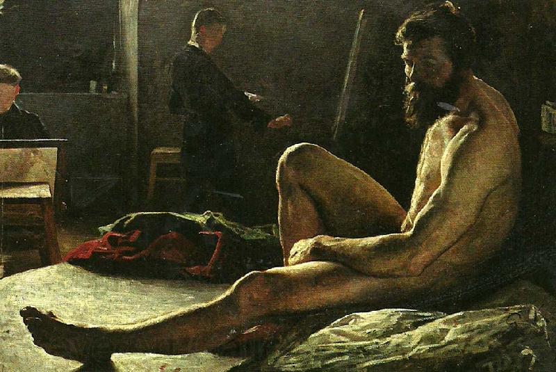 gottfrid kallstenius sittande manlig modell Norge oil painting art